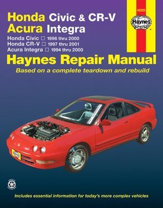 Honda Civic, CR-V & Acura Integra 1994 thru 2001 Haynes Repair Manual: Honda Civic - 1996 thru 2000 - Honda CR-V - 1997-2001 - Acura Integra 1994 thru 2000  (Used Paperback) - Larry Warren ,  Alan Ahlstrand ,  John H. Haynes