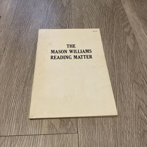 The Mason Williams Reading Matter (Used Paperback) - Mason Williams