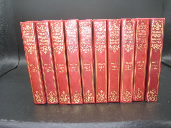 Green's History of the English People, Complete 10-Volume Set (Used Hardcovers) - John Richard Green