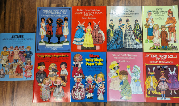 Paper Dolls Books - Set of 9 (Used Paperbacks)