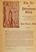 The Art of Polyphonic Song: Compositions of the 16th and 17th Centuries (Used Hardcover) - Hans Theodore David