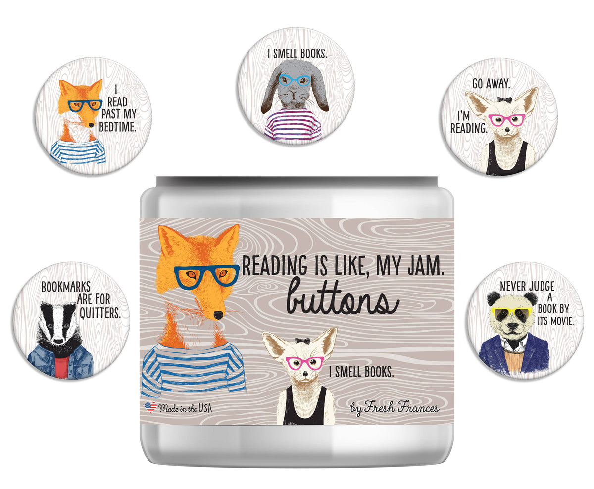Hipster Reader Buttons – Reach Literacy